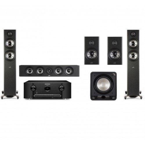 Комплект домашнего кинотеатра Marantz SR5015 + Polk Audio Reserve R350 black + Reserve R200 black + Reserve R600 black + HTS SUB 12 black