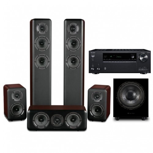 Комплект домашнего кинотеатра Onkyo TX-NR686 black + Wharfedale Diamond 330 + 310 + 300C Rosewood + WH-D10 Blackwood