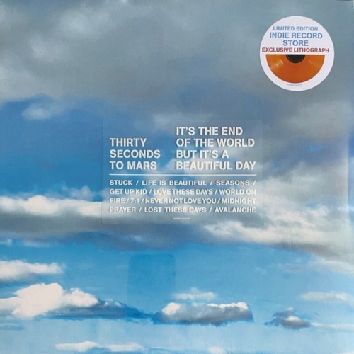 Виниловая пластинка Thirty Seconds To Mars -It's The End Of The World But It's A Beautiful Day (Opaque Orange Vinyl LP with Art)