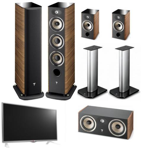 Focal-Jmlab Aria 926 + Aria 905 + Aria CC 900 + Stand 900 walnut + LG 32LB628U