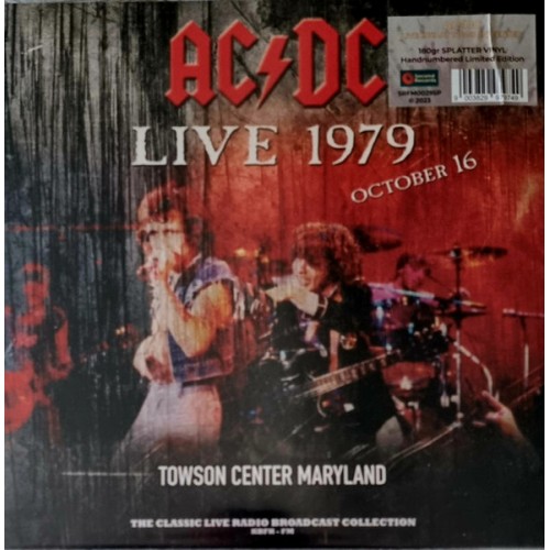 Виниловая пластинка AC/DC - Live 1979 - Towson Center (Clear/Red Splatter Vinyl 2LP)