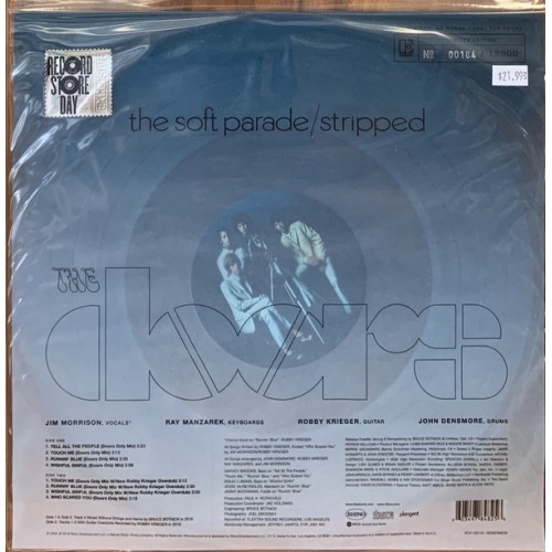 Виниловая пластинка The Doors — SOFT PARADE, STRIPPED (RSD LIM ED.,NUMBERED,CLEAR VINYL)(LP)