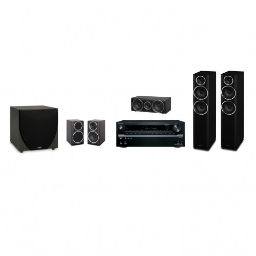 Wharfedale Onkyo TX-NR636 black + Wharfedale Diamond 155 blackwood + Wharfedale Diamond 101C blackwood + Wharfedale Diamond 121 blackwood + Velodyne EQ-Max 10 black