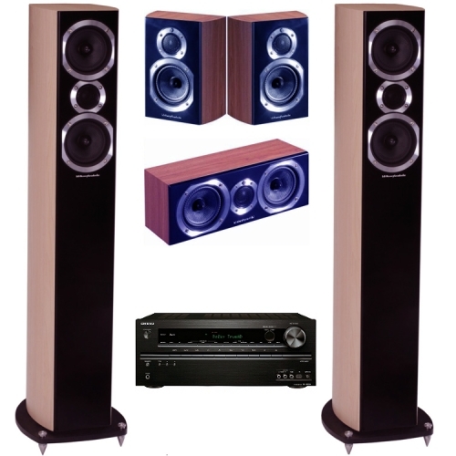 Домашний кинотеатр Onkyo TX-NR525 black + Wharfedale Diamond 10 SCP 5